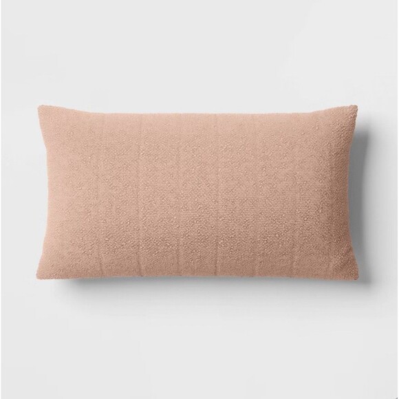 Oversized Channeled Boucle Lumbar Throw Pillow Light Pink  - Threshold - Picture 1 of 6